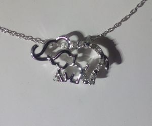 Sterling Silver Diamond Elephant Necklace 