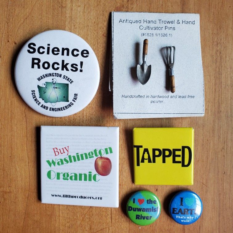 Collectible Pin Assortment - Washington State, Environmental, Gardening, Seattle