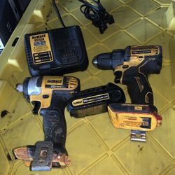 20volt dewalt impact, drill brushless 1 battery and charger $125