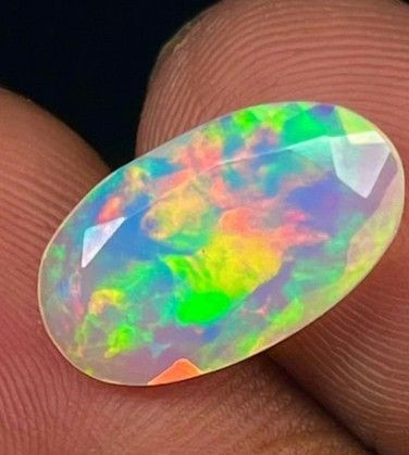 AAA+ Grade Rainbow Opal Genuine Authentic Long Oval