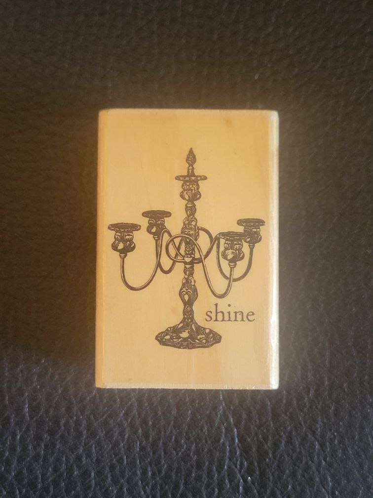 Wood Stamp chandelier "shine"