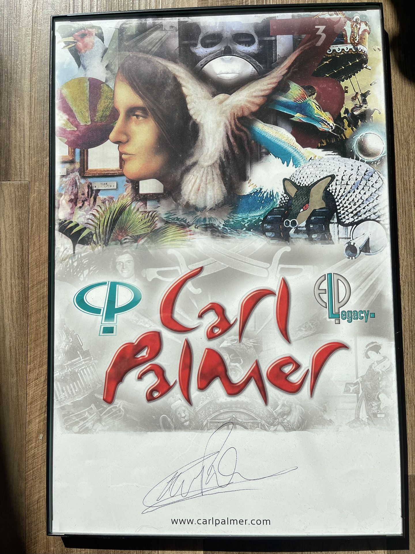 Autograph poster, Emerson Lake And Palmer - Carl Palmer 11 X 17 Framed