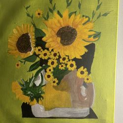 Registered Artist Sunflower Painting Acrylic $60