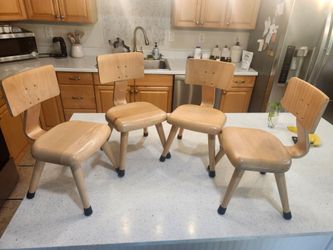Montessori set of 4 solid Beechwood early childhood chairs