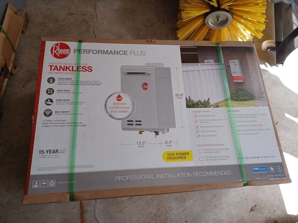 Rheem Performance Plus 9.5 GPM Outdoor Natural Gas Tankless Water Heater