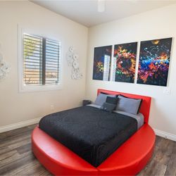 Modern Red Queen Size Bed
