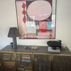Pink Abstract Framed Art 42"x42"