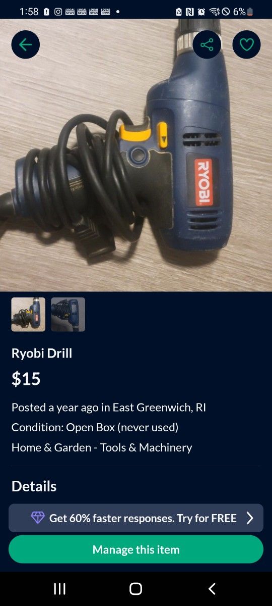 Ryobi Drill