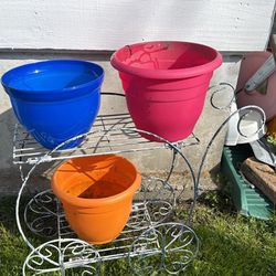 Garden And House Decoration Cart And Pots
