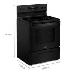 Whirlpool Flexible Cooktop 30-in Glass Top 4 burners 5.3-cu ft Freestanding Electric Range (Black)