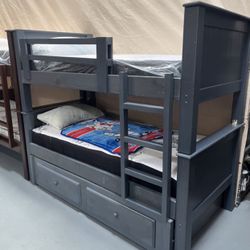 Triple Twin Bunk Bed With Mattress Included