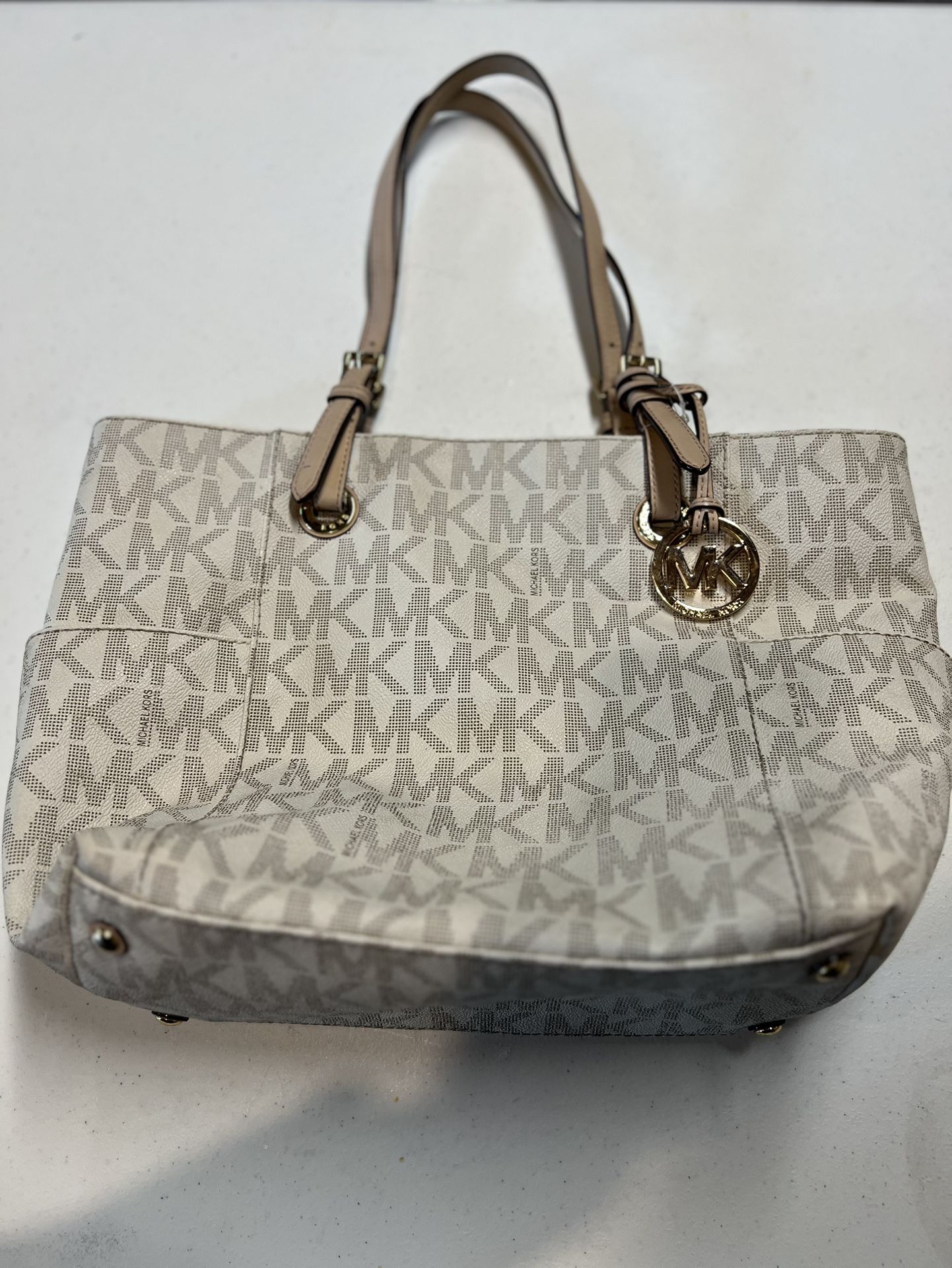 Michael Kors Beige Monogram Tote Bag