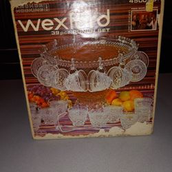 VINTAGE LATE 60'S TO EARLY 70'S ANCHOR HOCKING WEXFORD 39 PIECE PUNCH SET NEW IN BOX