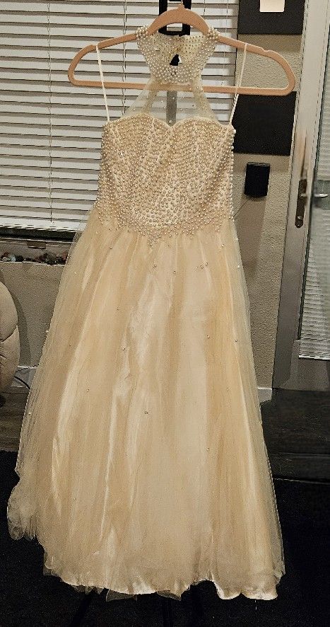 Preteen Size 6 Yellow Gold Cinderella Pageant Gown Style 5055