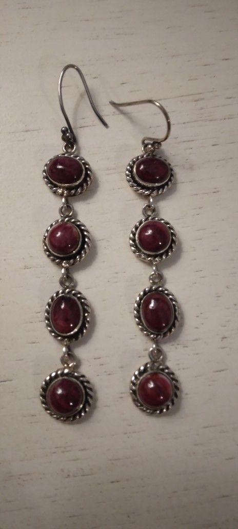 Handmade Spiny Oyster Turquoise Earrings