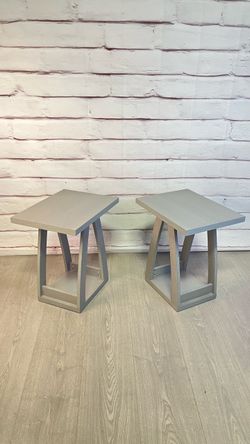Modern Grey End Tables 2pc