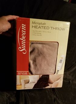 $20 Sunbeam Microplush Heated Throw 50x60inches
