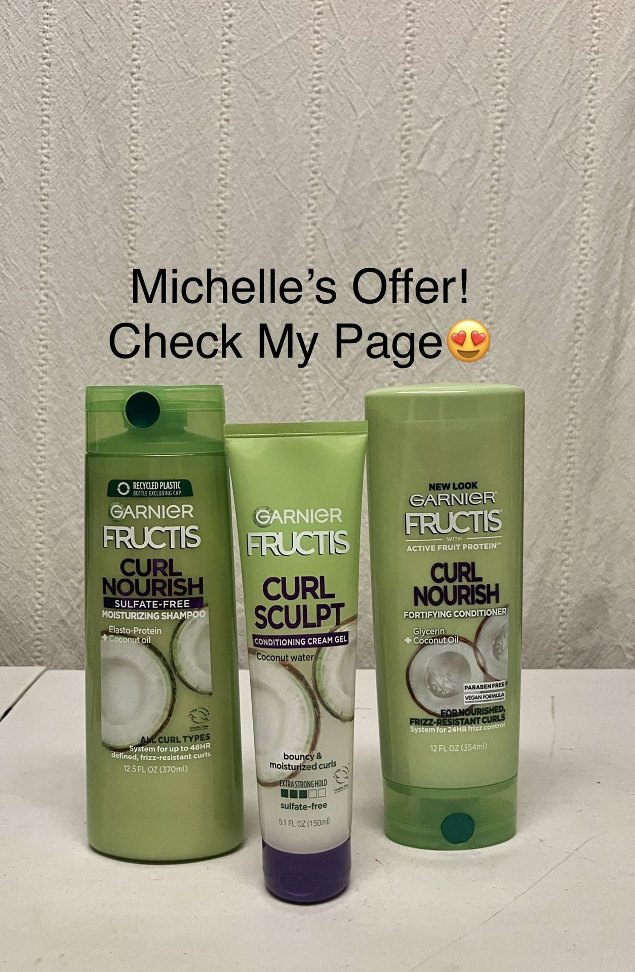 Fructis Shampoo/ Conditioner Curl Nourish/ Sculpt set