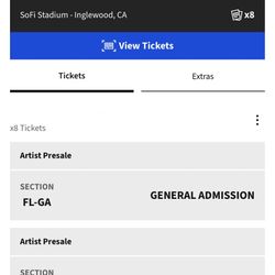 Kanye West Pit GA Tickets Sofi 4/3 4x Available 