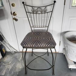 Two Metal Bar Chairs - Seat 23"high, Backrest 43"high