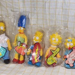 Complete The Simpsons Family, Set of Five Burger King Promos, All NIP, 1990