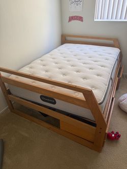 Beautyrest Mattress with Wood Bed Frame