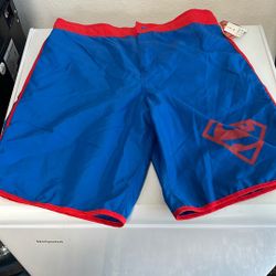 New superman swimming short blue&red 