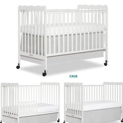 Dream On Me Carson Classic 3-in-1 Convertible Crib in White