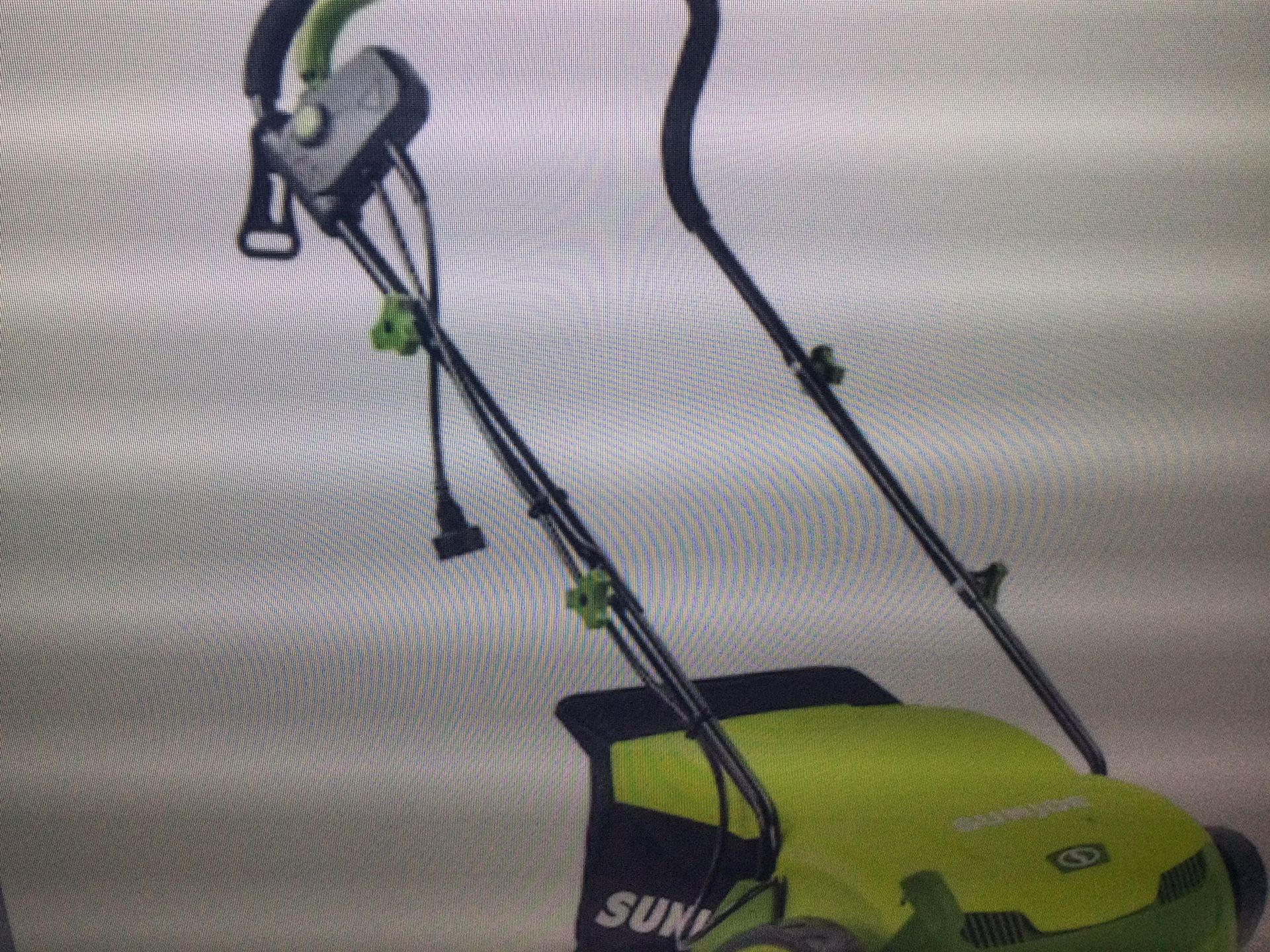 SUN JOE MJ400E ELECTRIC LAWN LAWN MOWER 14 INCH 3 POSITIONS 9.2 GAL COLLECTION BAG…OPEN BOX ITEM RETAILS AT 199.95 PLUS TAX