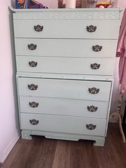 Vintage Tall Mint Dresser