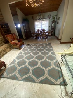 Gray geometric Rug 8x10 (10 ft x 8 ft)