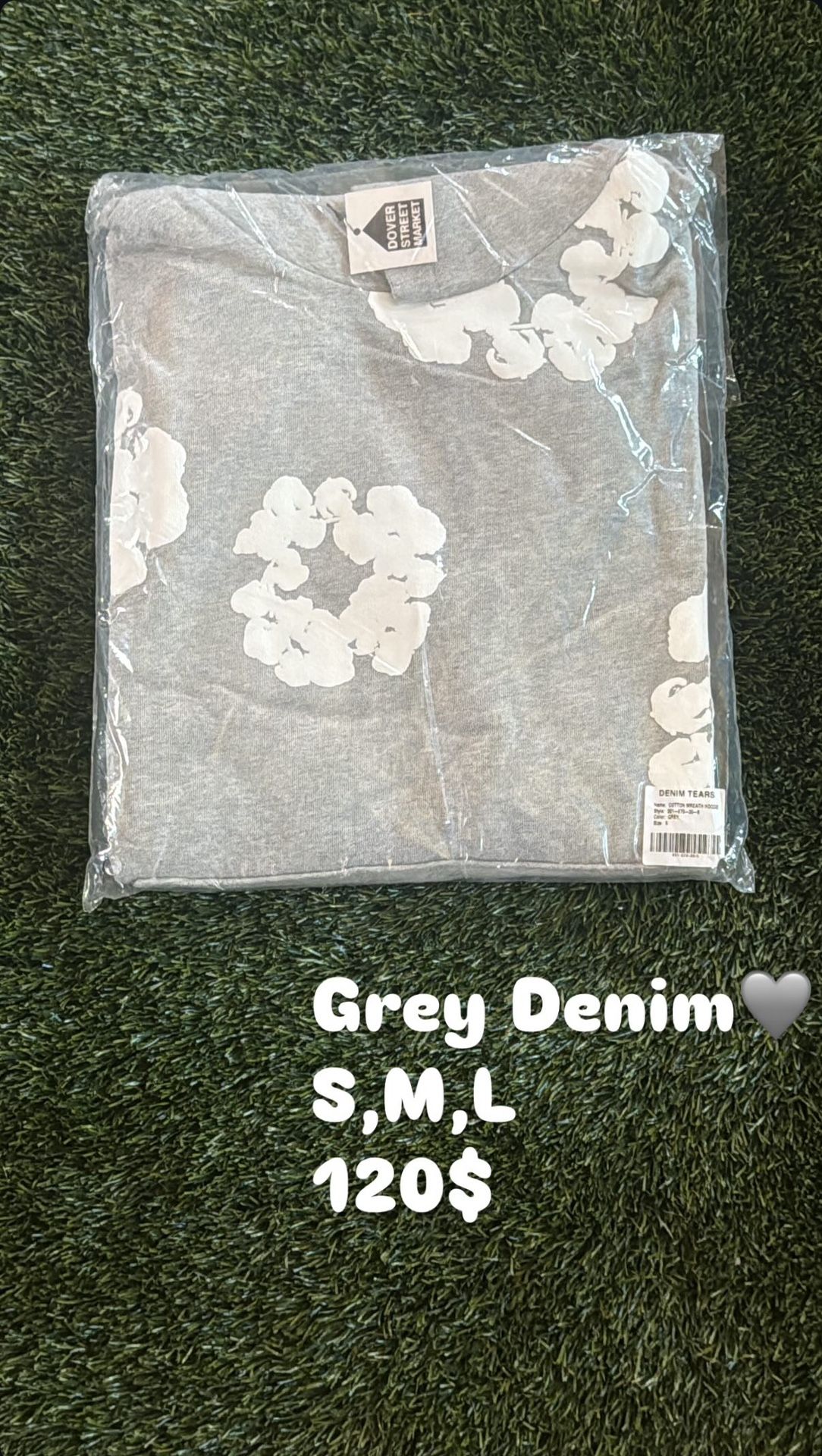 Grey denim tear
