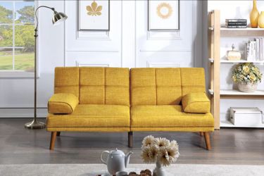Brand New Yellow Adjustable Futon Sofa Sleeper