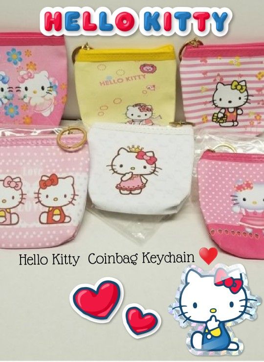 Hello Kitty Keychain Coin Bag New
