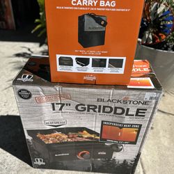 Combo: Blackstone Adventure Ready Single Burner 17” Tabletop Griddle with Non Slip Feet Blackstone 17" Tabletop Griddle Carry Bag with Shoulder Strap