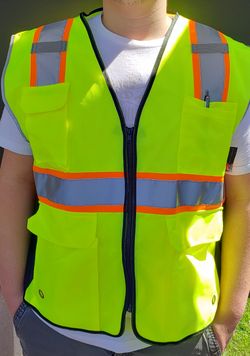 Yellow/Black Class two safety vest XLarge