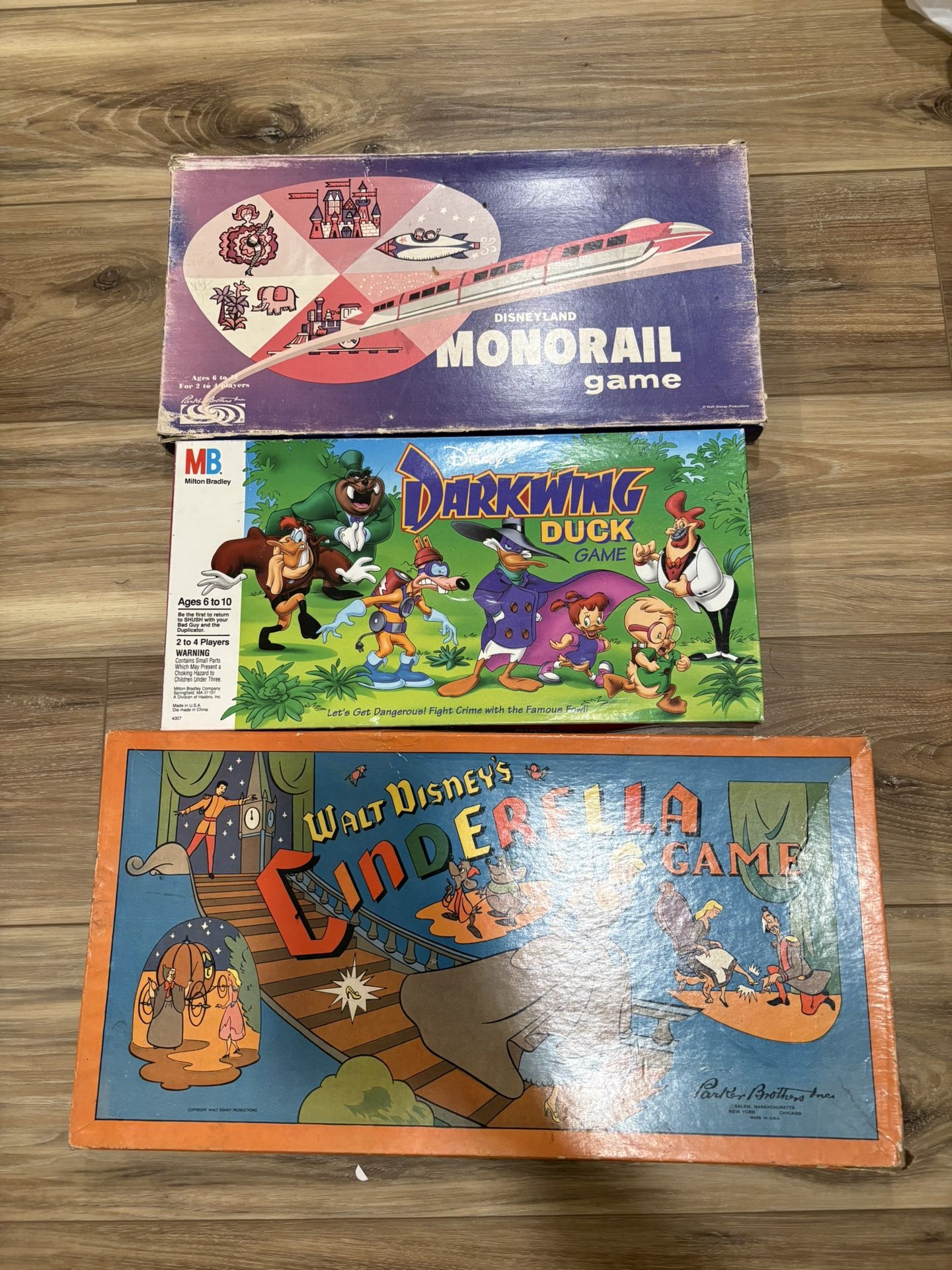 vintage disney board games monorail Cinderella darkwing