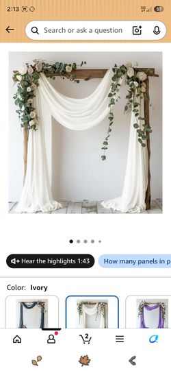 Ivory and nude Wedding Arch Draping Fabric Panel