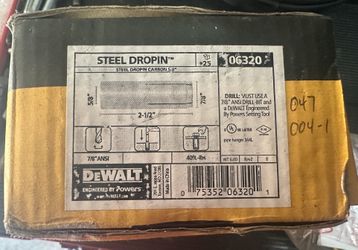 Dewalt 5/8s Inch Steel Dropin Anchors