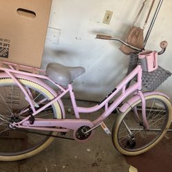 Pink Beach Cruiser Bike