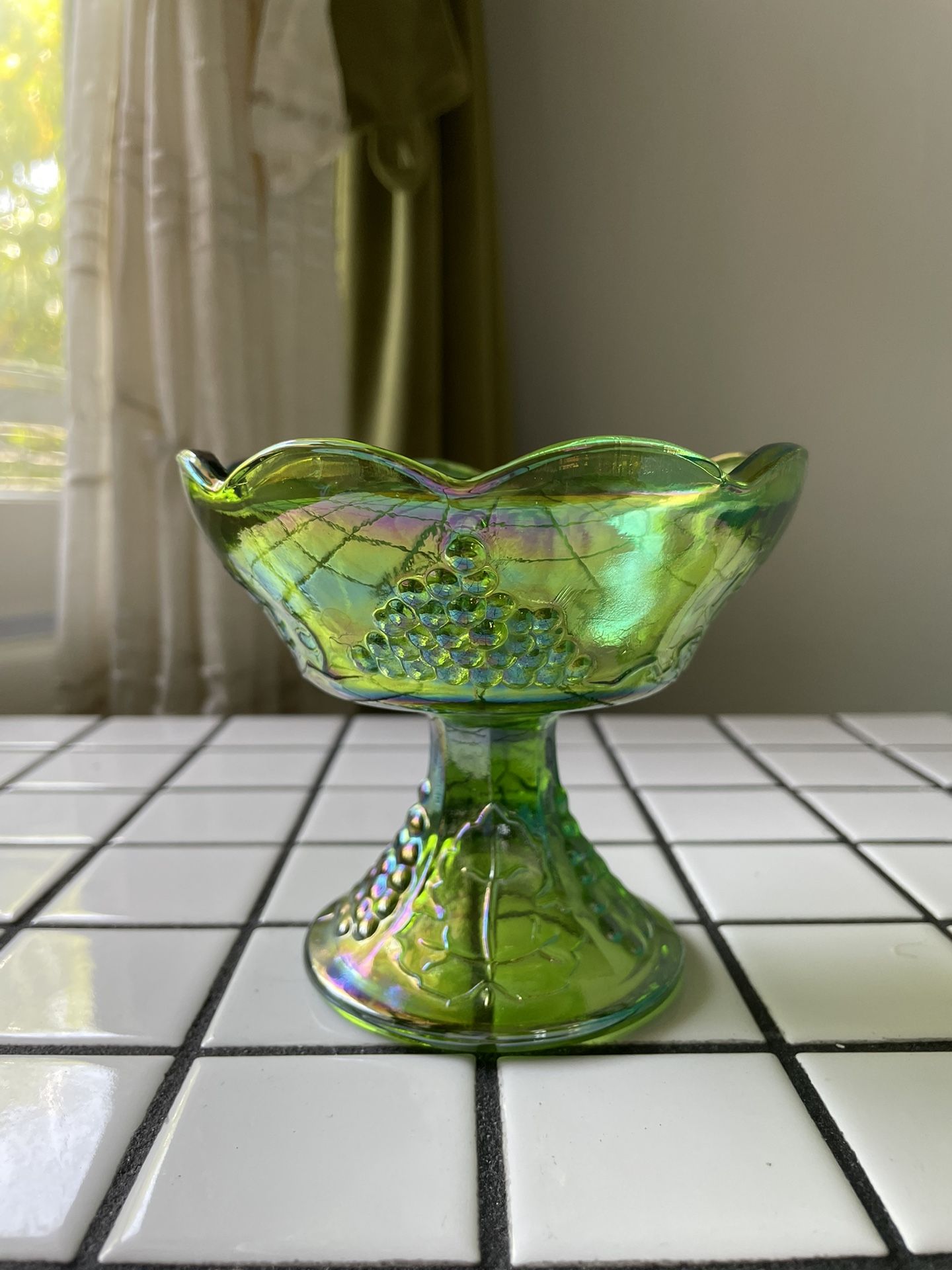 Vintage Carnival Glass Candle Holder