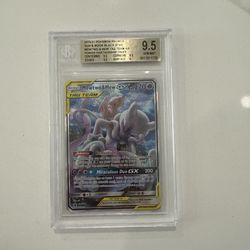 POKEMON PROMOS SUN & MOON BLACK STAR MEWTWO & MEW TAG TEAM GX POWER BGS 9.5