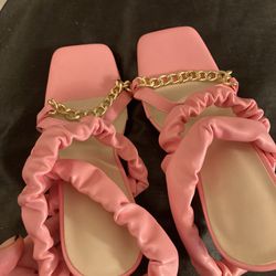 New! Gorgeous Babydoll Pink Crisscross Slip on Stilettos.