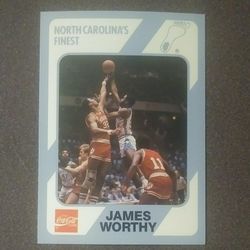 Collegiate 1989-90 James Worthy North Carolina's Finest Tar Heels #20 Coca-Cola Basketball Card Vintage Collectible NCAA