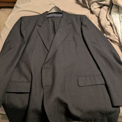 56L Men's Blue Pinstripe Suit