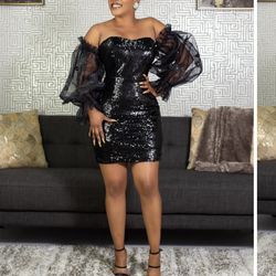 Womens Black sequin Dress 