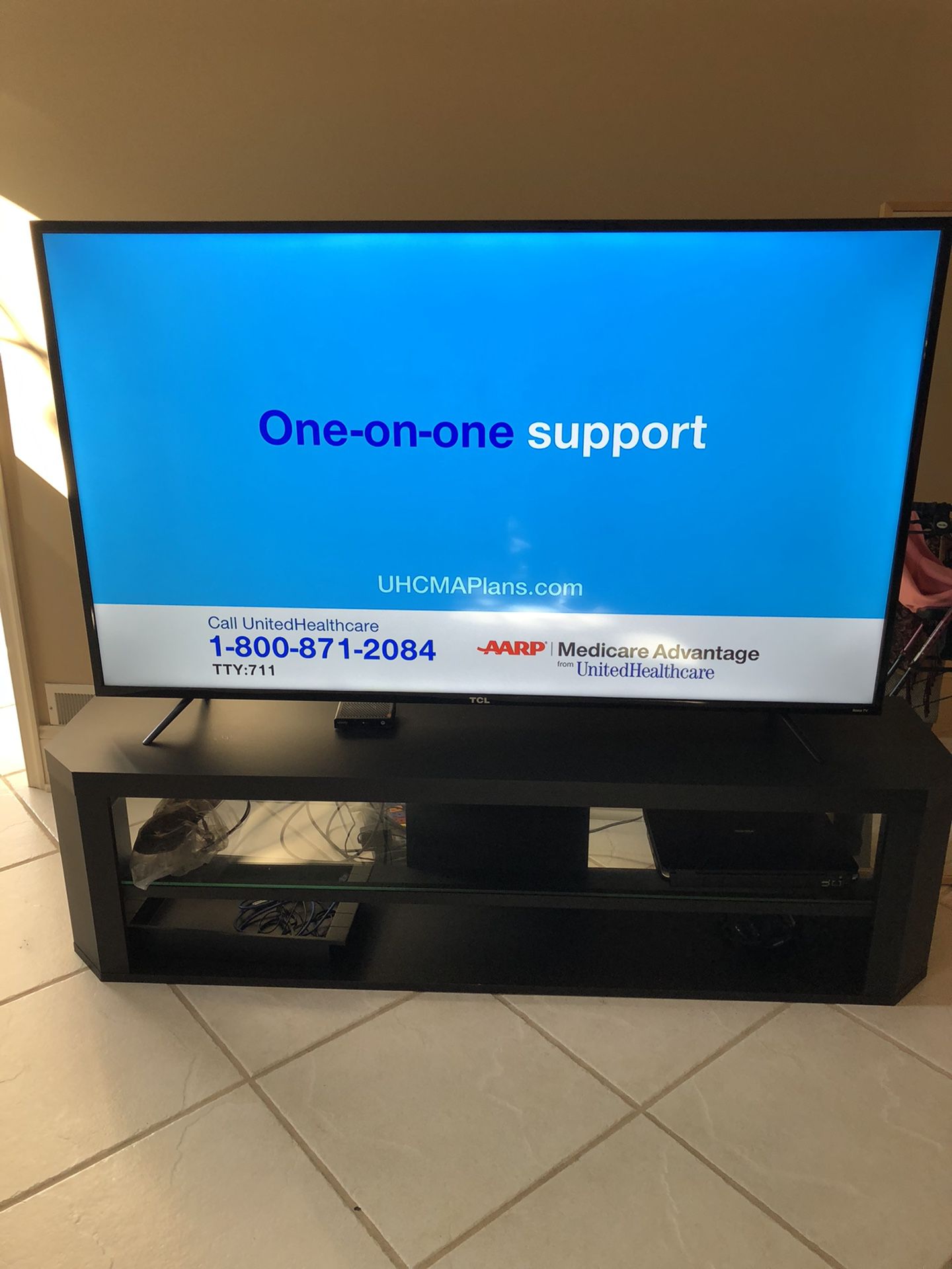 65” TCL Roku tv with stand