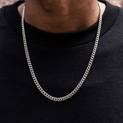 The GLD Shop - 22” Miami Cuban Chain in White Gold 5mm