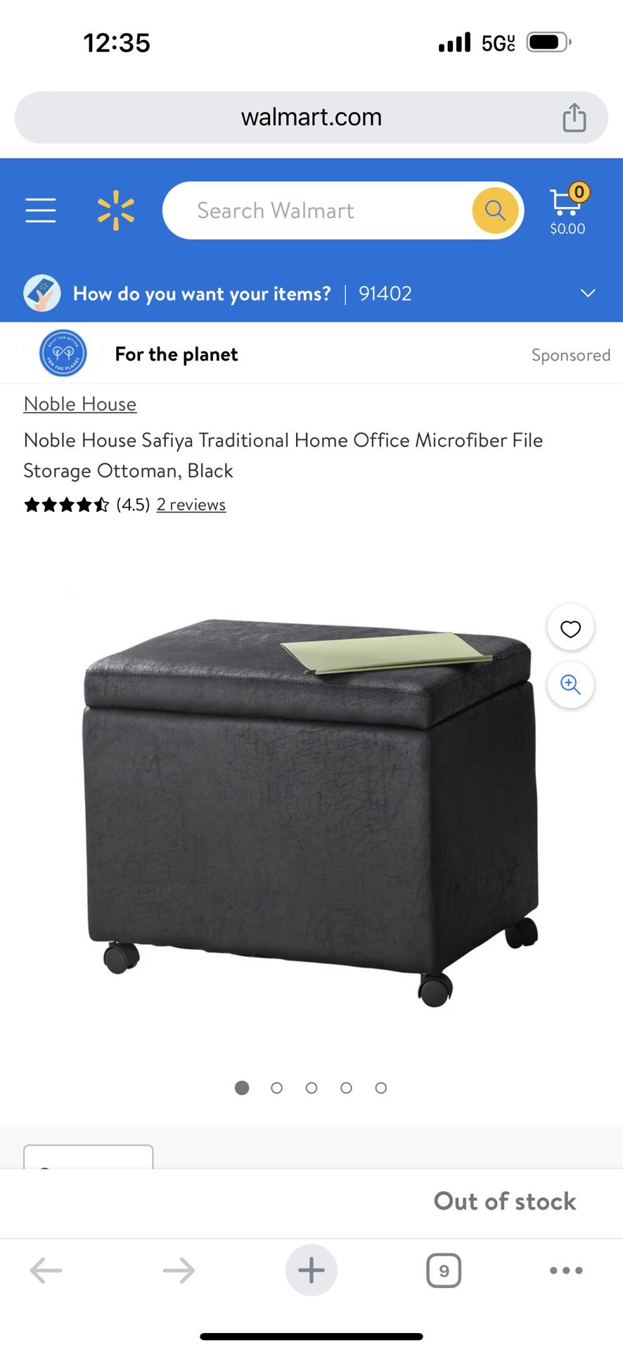 Black Storage Ottoman
