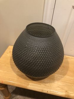 Incredible Charcoal Textured Glass Vase!